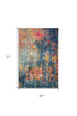 2' X 6' Blue And Yellow Abstract Power Loom Non Skid Area Rug